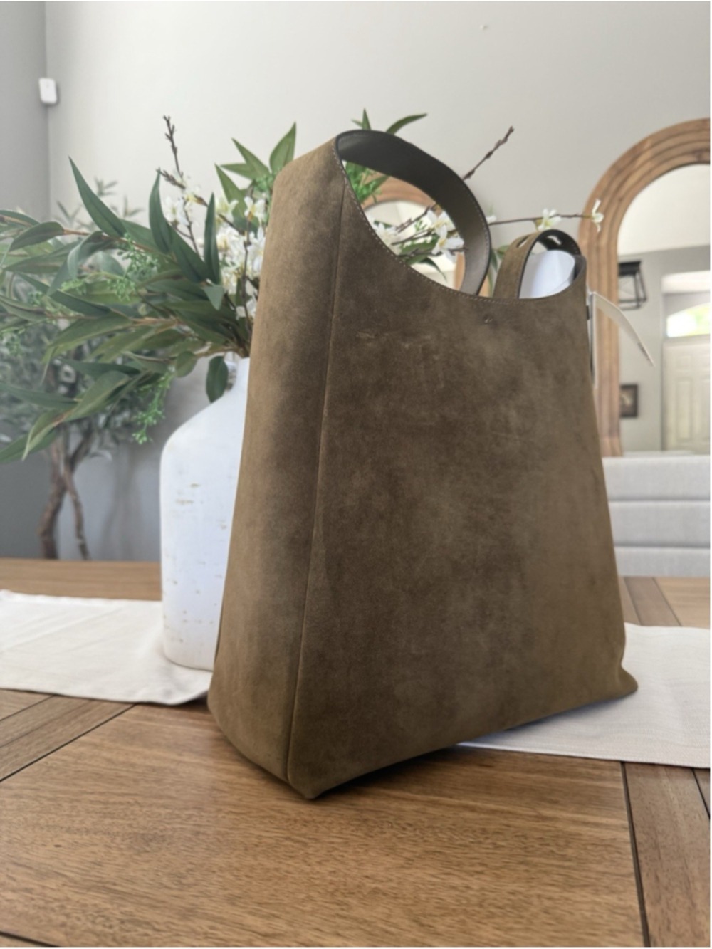 New Tory Burch Romy Olive Suede Hobo Bag I Deep Olive - Picture 3 of 16